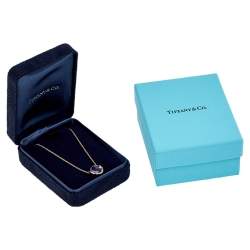 Pre Owned Tiffany & Co. Paloma Picasso Olive Leaf Amethyst 18K Yellow Gold Pendant Necklace