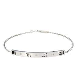 Pre Owned Tiffany & Co. Atlas Pierced Diamond 18K White Gold Bracelet