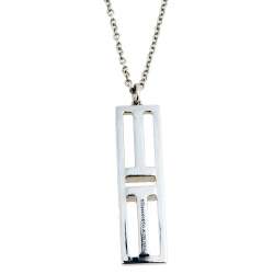 Pre Owned Tiffany & Co.Tiffany T Open Vertical Diamond Bar Pendant Necklace