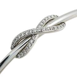 مملوكة مسبقًا Tiffany & Co. Infinity Diamond 18K White Gold Open Cuff Bracelet