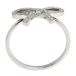 Pre Owned Tiffany & Co. Tiffany Bow Diamond Platinum Ring Size 54