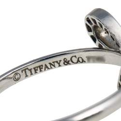 Pre Owned Tiffany & Co. Tiffany Bow Diamond Platinum Ring Size 54