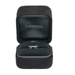 Pre Owned Tiffany & Co. Tiffany Bow Diamond Platinum Ring Size 54