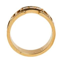 Pre Owned Tiffany & Co. Atlas 3 Diamonds 18K Rose Gold Band Ring Size 54