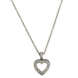 Pre Owned Tiffany & Co. Diamond Heart Platinum Pendant Necklace