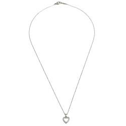 Pre Owned Tiffany & Co. Diamond Heart Platinum Pendant Necklace