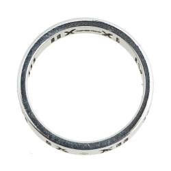 Pre Owned Tiffany & Co. Atlas Roman Numeral Motif Diamond 18K White Gold Pierced Ring Size 49