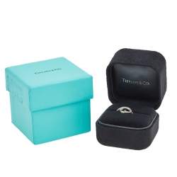 Pre Owned Tiffany & Co. Paloma Picasso Loving Heart Diamond 18k White Gold Ring Size 52