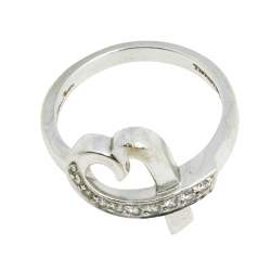 Pre Owned Tiffany & Co. Paloma Picasso Loving Heart Diamond 18k White Gold Ring Size 52
