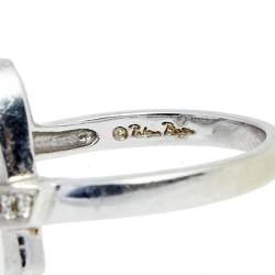 Pre Owned Tiffany & Co. Paloma Picasso Loving Heart Diamond 18k White Gold Ring Size 52