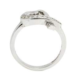 Pre Owned Tiffany & Co. Paloma Picasso Loving Heart Diamond 18k White Gold Ring Size 52