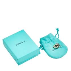 Pre Owned Tiffany & Co. Tiffany 1837 Interlocking Circles Silver & 18k Yellow Gold Pendant Necklace