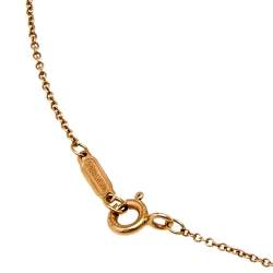 Pre Owned Tiffany & Co. Mini Heart Key 18K Rose Gold Pendant Necklace