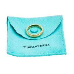 Pre Owned Tiffany & Co. Tiffany Classic Milgrain 18k Yellow Gold Wedding Band Ring Size 51