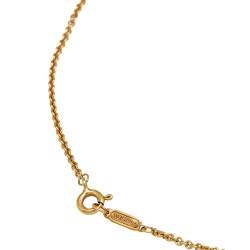 Pre Owned Tiffany & Co. Tiffany Keys Crown Key Diamond 18K Yellow Gold Pendant Necklace