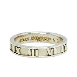 Pre Owned Tiffany & Co. Atlas Sterling Silver Band Ring Size 53