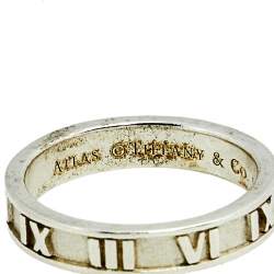 Pre Owned Tiffany & Co. Atlas Sterling Silver Band Ring Size 53