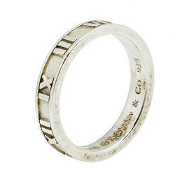 Pre Owned Tiffany & Co. Atlas Sterling Silver Band Ring Size 53