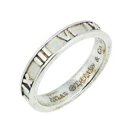 Pre Owned Tiffany & Co. Atlas Sterling Silver Band Ring Size 53