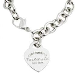 Pre Owned Tiffany & Co. Return to Tiffany Sterling Silver Heart Tag Bracelet