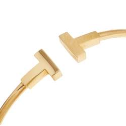 Pre Owned Tiffany & Co.  T Wire 18k Rose Gold Cuff Bracelet