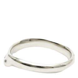 Pre Owned Tiffany & Co. Elsa Peretti Open Heart Platinum Diamond Ring EU 54.5