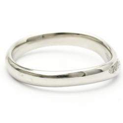 Pre Owned Tiffany & Co. Elsa Peretti Open Heart Platinum Diamond Ring EU 54.5