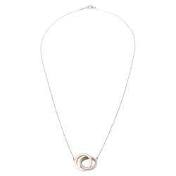 Pre Owned Tiffany & Co. Interlocking Loops 18k Rose Gold and Sterling Silver Necklace