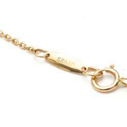 Pre Owned Tiffany & Co. Elsa Peretti Pearl By The Yard 18K Rose Gold Diamond Necklace