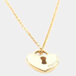 Pre Owned Tiffany Heart Lock Mini 18K Rose Gold Necklace