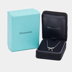 Tiffany & Co. Bow Diamond Platinum Pendant Necklace