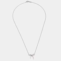 Tiffany & Co. Bow Diamond Platinum Pendant Necklace