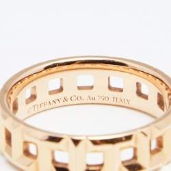 Pre Owned Tiffany & Co. Tiffany T True Wide 18K Rose Gold Band Ring 51