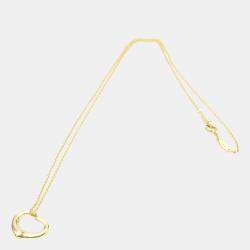 Pre Owned Tiffany & Co. Elsa Peretti Open Heart 18K Yellow Gold Necklace