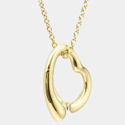 Pre Owned Tiffany & Co. Elsa Peretti Open Heart 18K Yellow Gold Necklace