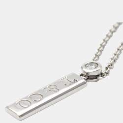 Pre Owned Tiffany & Co. Bar 18K White Gold Diamond Necklace
