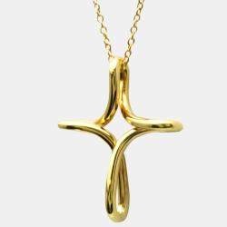 Pre Owned Tiffany & Co. Infinity Cross 18K Yellow Gold Necklace