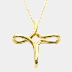 Pre Owned Tiffany & Co. Infinity Cross 18K Yellow Gold Necklace