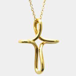 Pre Owned Tiffany & Co. Infinity Cross 18K Yellow Gold Necklace