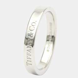 Pre Owned Tiffany & Co. Flat Band Platinum Ring EU 52