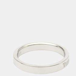 Pre Owned Tiffany & Co. Flat Band Platinum Ring EU 52
