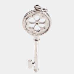 Pre Owned Tiffany & Co. Blossom Key 18K White Gold Diamond Charms and Pendants