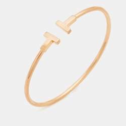 Pre Owned Tiffany & Co. Tiffany T Wire 18k Rose Gold Bracelet