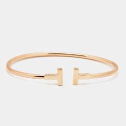 Pre Owned Tiffany & Co. Tiffany T Wire 18k Rose Gold Bracelet