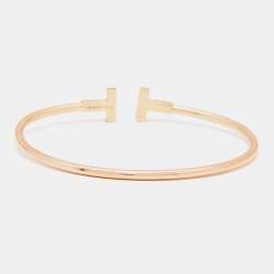 Pre Owned Tiffany & Co. Tiffany T Wire 18k Rose Gold Bracelet