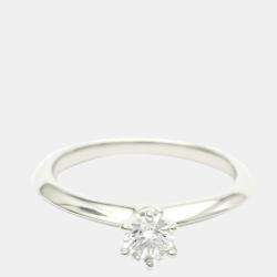 Tiffany & Co. Solitaire Wedding Platinum Diamond Ring EU 52