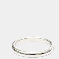 Pre Owned Tiffany & Co. Elsa Peretti Band Platinum Diamond Ring EU 52