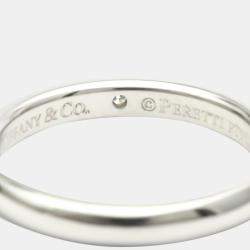 Pre Owned Tiffany & Co. Elsa Peretti Band Platinum Diamond Ring EU 52