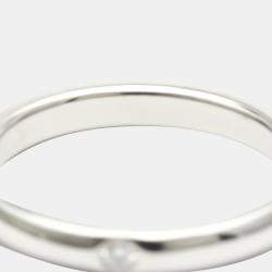 Pre Owned Tiffany & Co. Elsa Peretti Band Platinum Diamond Ring EU 52