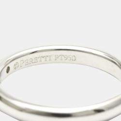 Pre Owned Tiffany & Co. Elsa Peretti Band Platinum Diamond Ring EU 52